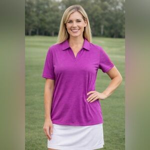 Antigua Magenta Short Sleeve Polo